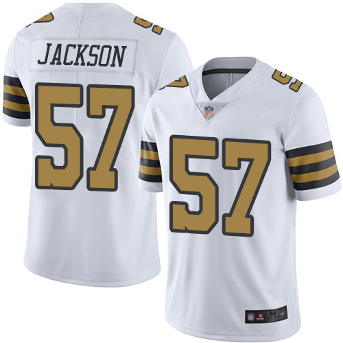 Men New Orleans Saints Limited White Rickey Jackson Jersey NFL Football #57 Rush Vapor Untouchable Jersey->new orleans saints->NFL Jersey